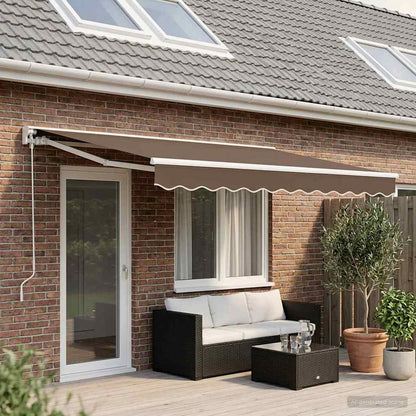 Manual Retractable Awning Taupe 4.5 x 3.5 m