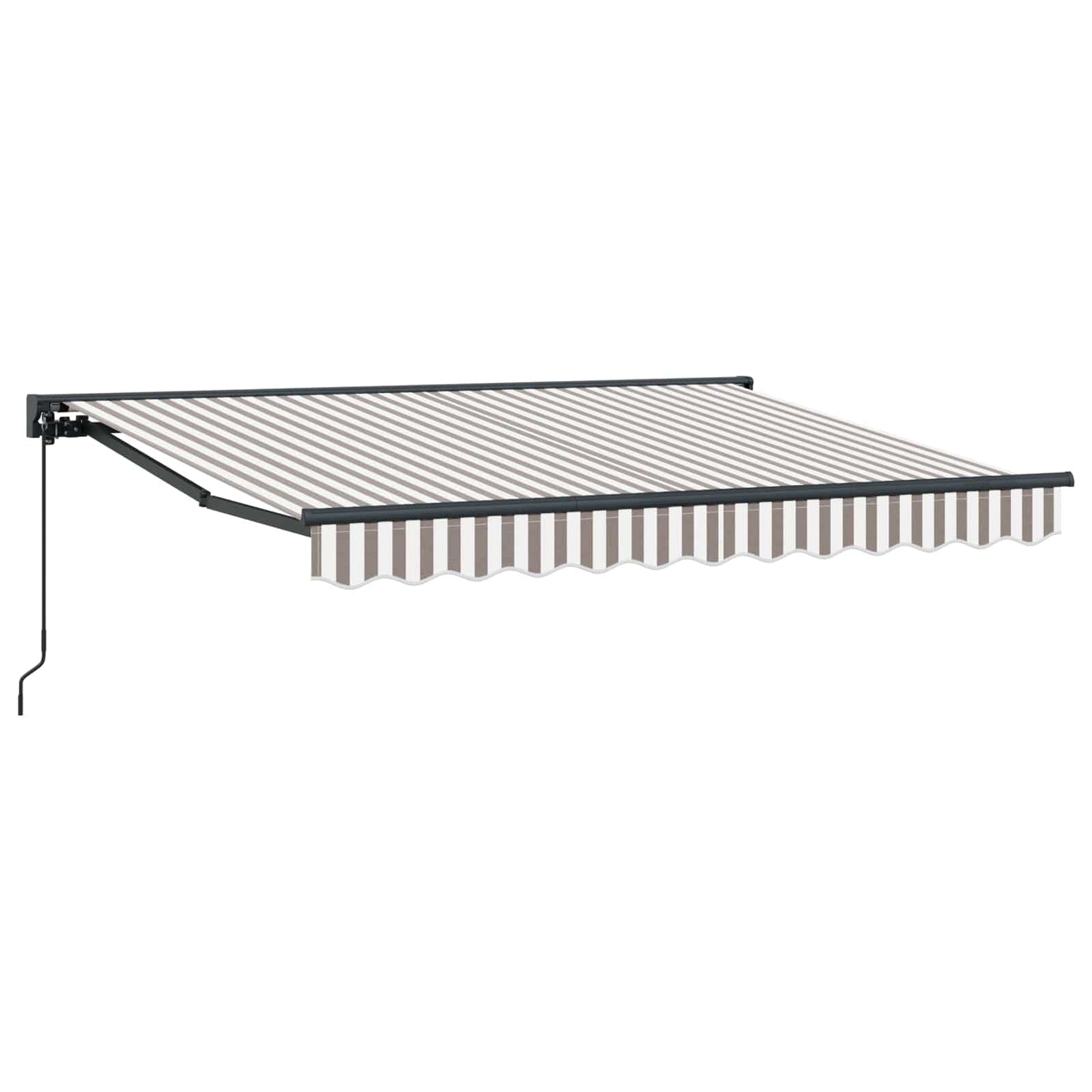 Manual Retractable Awning Light Grey and White 4 x 2 m