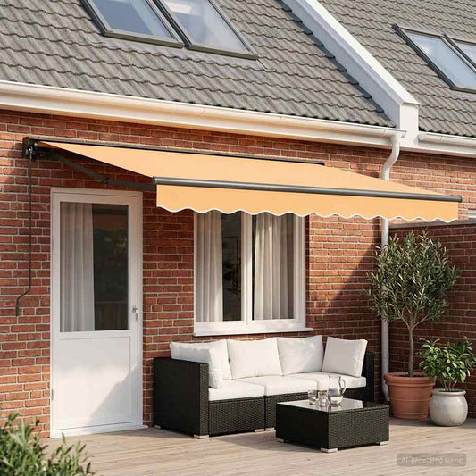 Manual Retractable Awning Sand 4 x 3.5 m