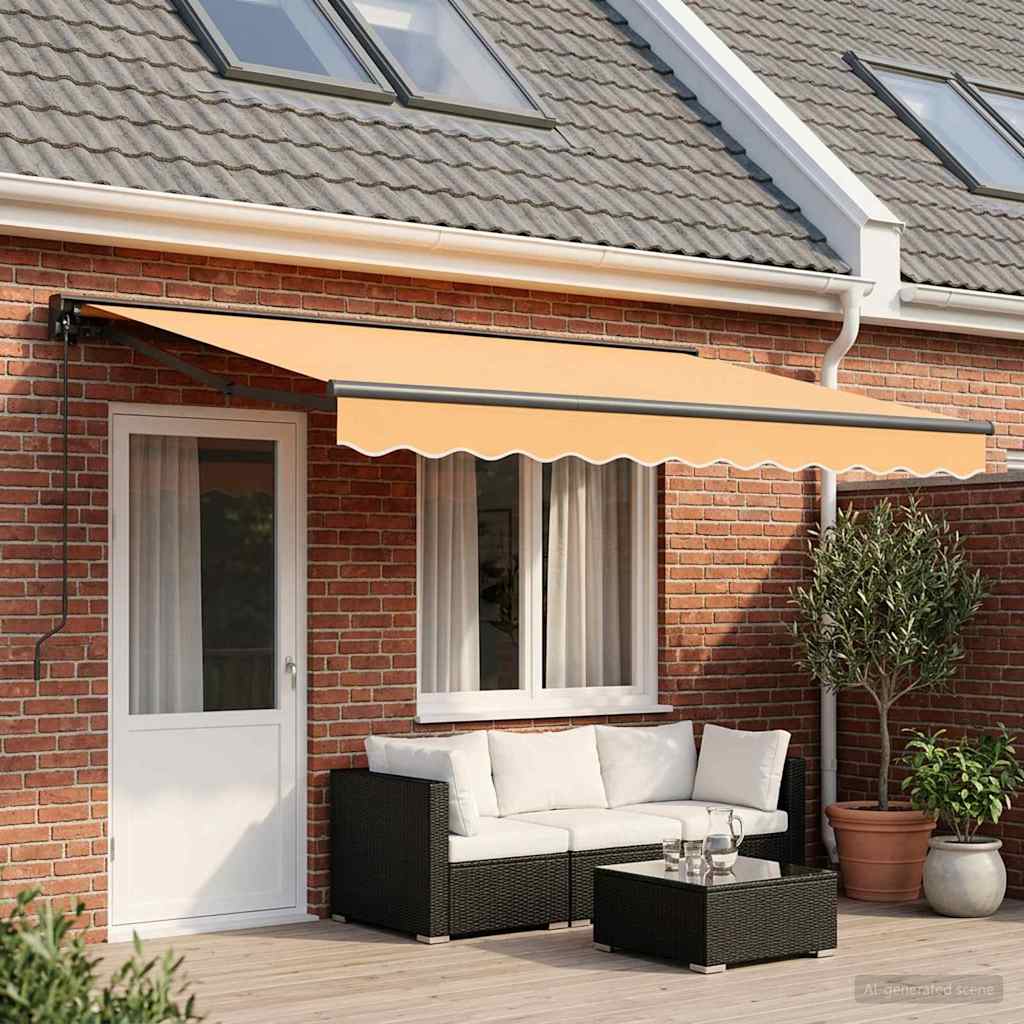 Retractable Awning Sand 4.5 x 3 m Polyester and Aluminium