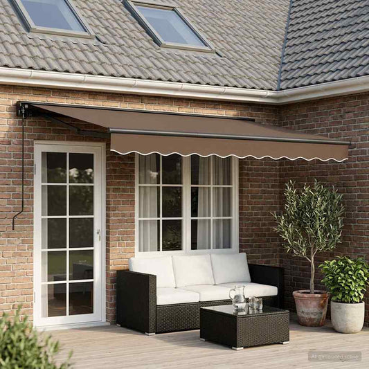 Manual Retractable Awning Taupe 4 x 3.5 m
