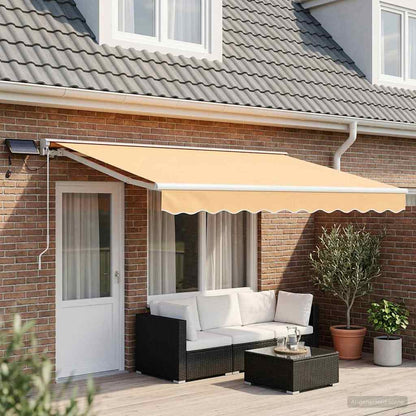 Manual Awning Frame with LEDs Sand 5 x 3.5 m