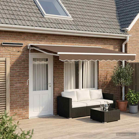 Electric Retractable Awning Taupe 5 x 3 m