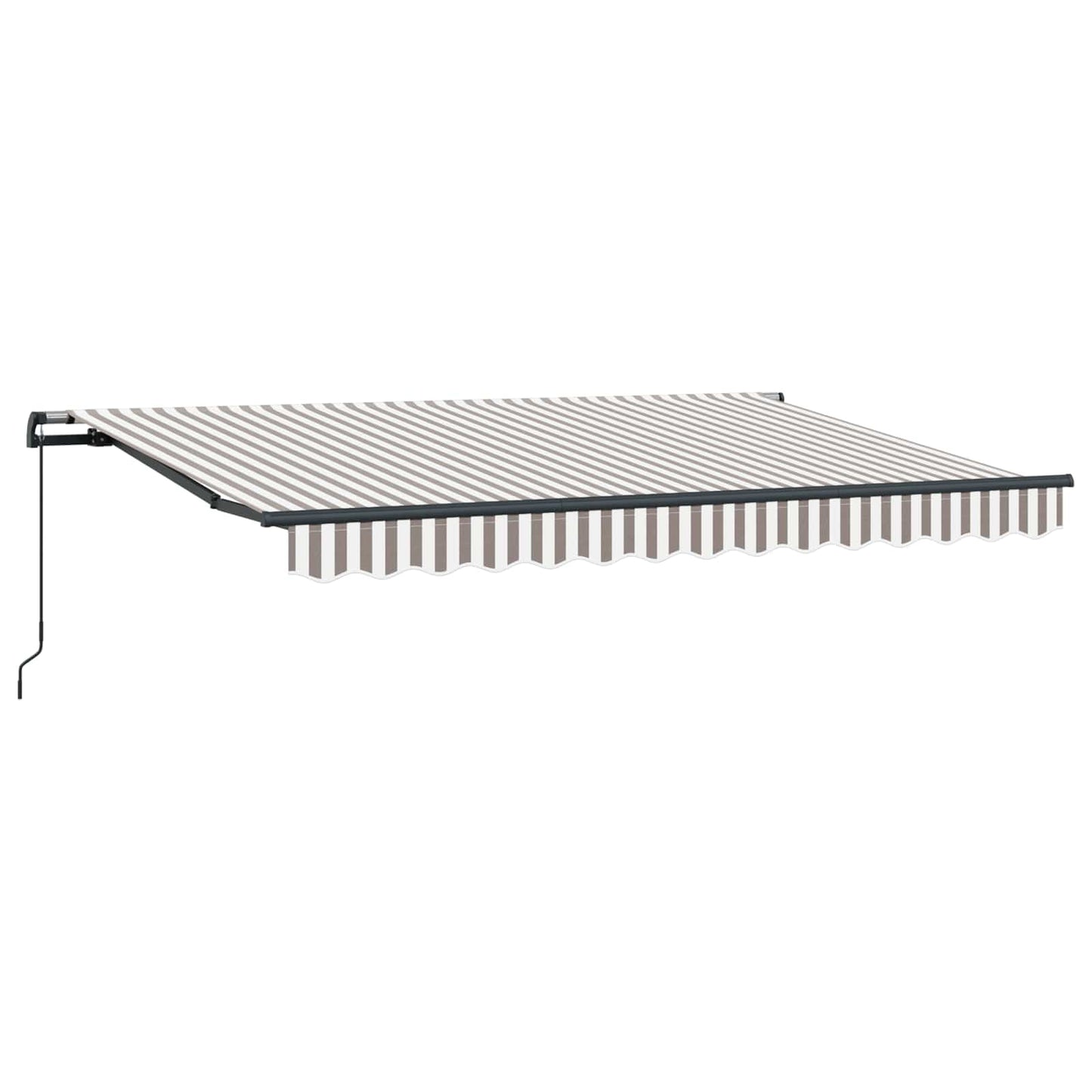 Retractable Awning Light Grey and White 4 x 2 m Fabric