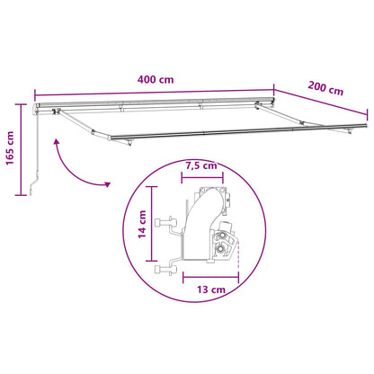 Retractable Awning Taupe 4 x 2 m Fabric