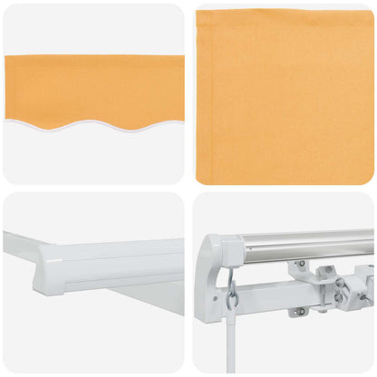 Retractable Awning Sand 3 x 2.5 m Polyester and Aluminium