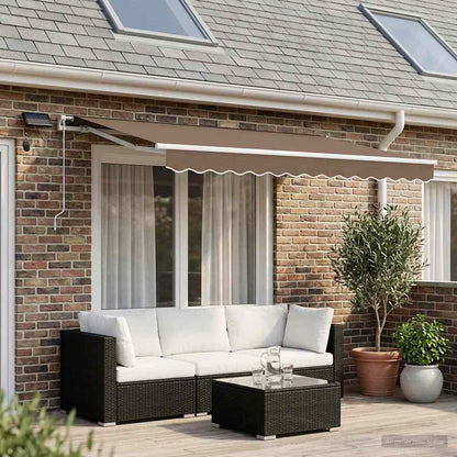 Retractable Awning Taupe 300 x 250 cm Fabric and Aluminium