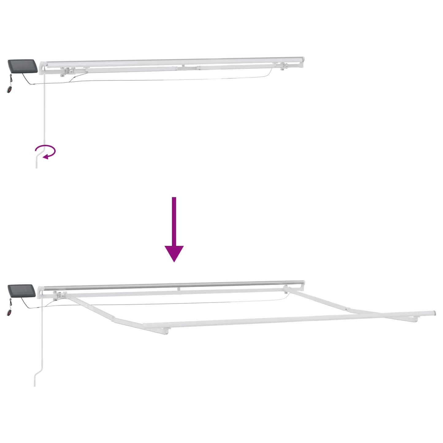 Retractable Awning Taupe 300 x 250 cm Fabric and Aluminium