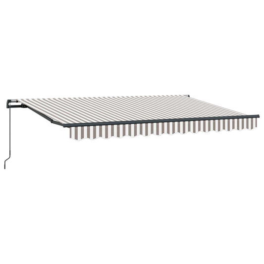 Retractable Awning Light Grey and White 300 x 250 cm