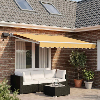 Manual Retractable Awning with LEDs Sand