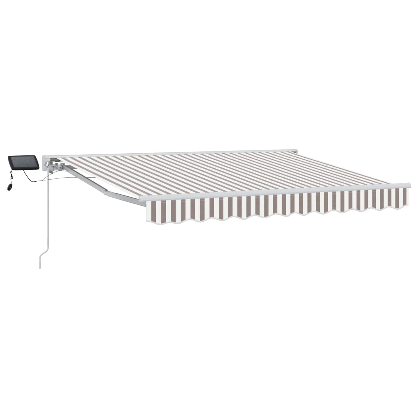 Manual Awning Frame with LEDs Light Grey and White 3 x 2.5 m