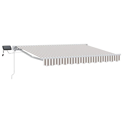 Manual Awning Frame with LEDs Light Grey and White 3 x 2.5 m