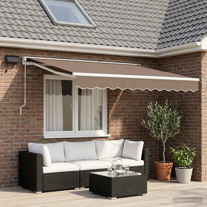 Manual Awning Frame with LEDs Taupe 3 x 2.5 m