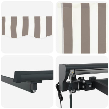 Electric Retractable Awning Light Grey and White 3 x 2.5 m