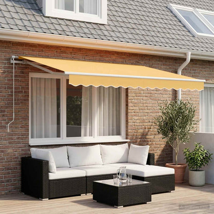 Retractable Awning Sand 3.5 x 2.5 m Polyester and Aluminium