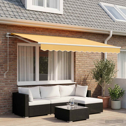 Retractable Awning Sand 3.5 x 2.5 m Polyester and Aluminium