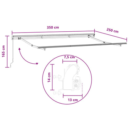 Retractable Awning Taupe 350 x 250 cm Polyester and Aluminium