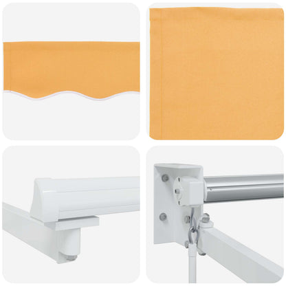 Manual Retractable Awning with LEDs Sand