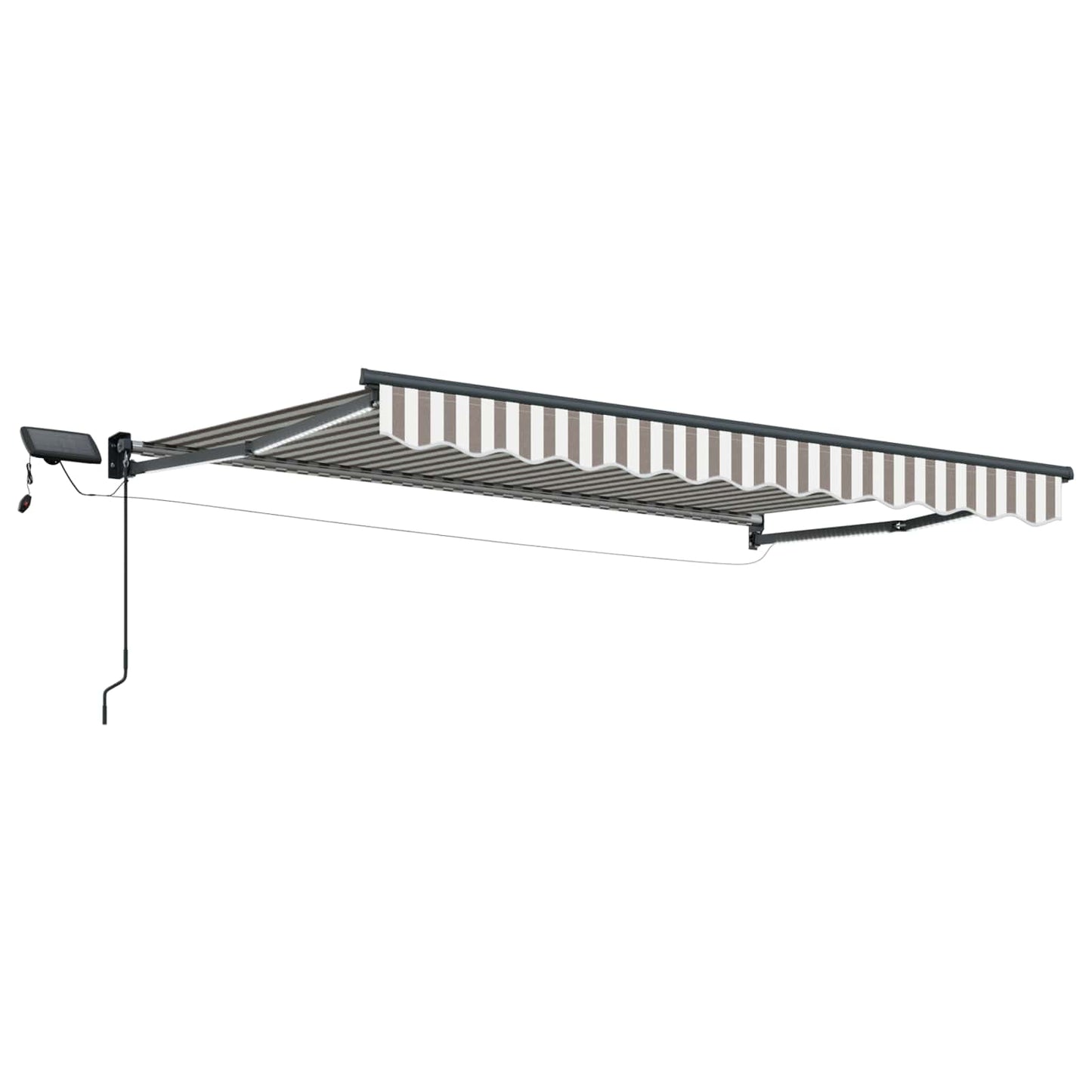 Manual Retractable Awning with LEDs Light Grey and White