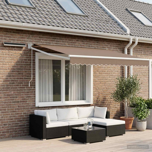 Electric Retractable Awning Taupe 3.5 x 2.5 m