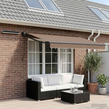 Solar Electric Awning 3.5 x 2.5 m Taupe 100% Polyester