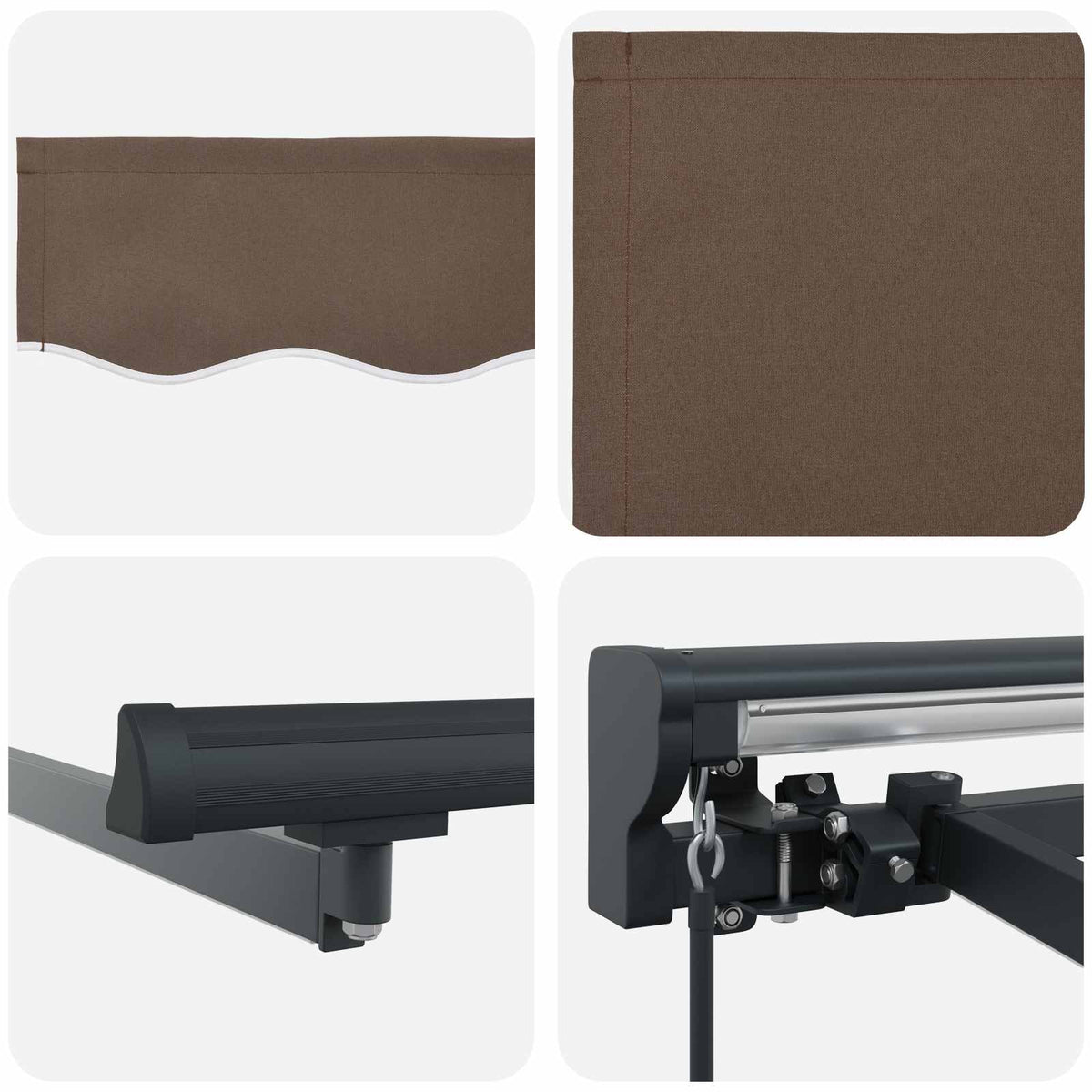 Retractable Awning Taupe 3.5 x 2.5 m Polyester and Aluminium
