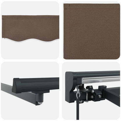 Retractable Awning Taupe 3.5 x 2.5 m Polyester and Aluminium
