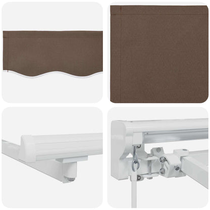 Manual Awning Frame with LEDs Taupe 3.5 x 2.5 m