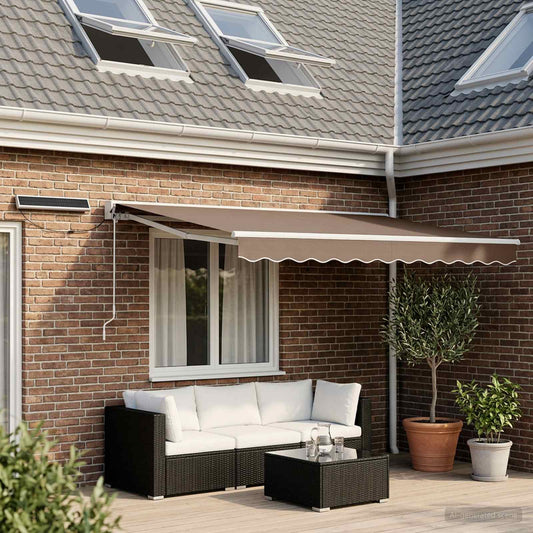 Electric Retractable Awning Taupe 3.5 x 2.5 m