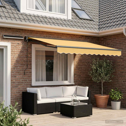 Electric Retractable Awning Sand 3.5 x 2.5 m