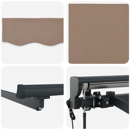 Electric Retractable Awning Taupe 3.5 x 2.5 m
