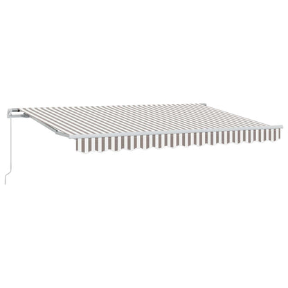 Retractable Awning Light Grey and White 4 x 3 m