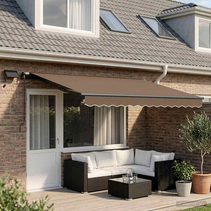 Retractable Awning Taupe 600 x 300 cm Fabric and Aluminium