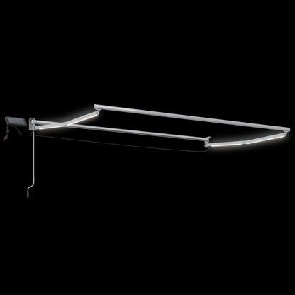 Manual Retractable Awning with LEDs Sand
