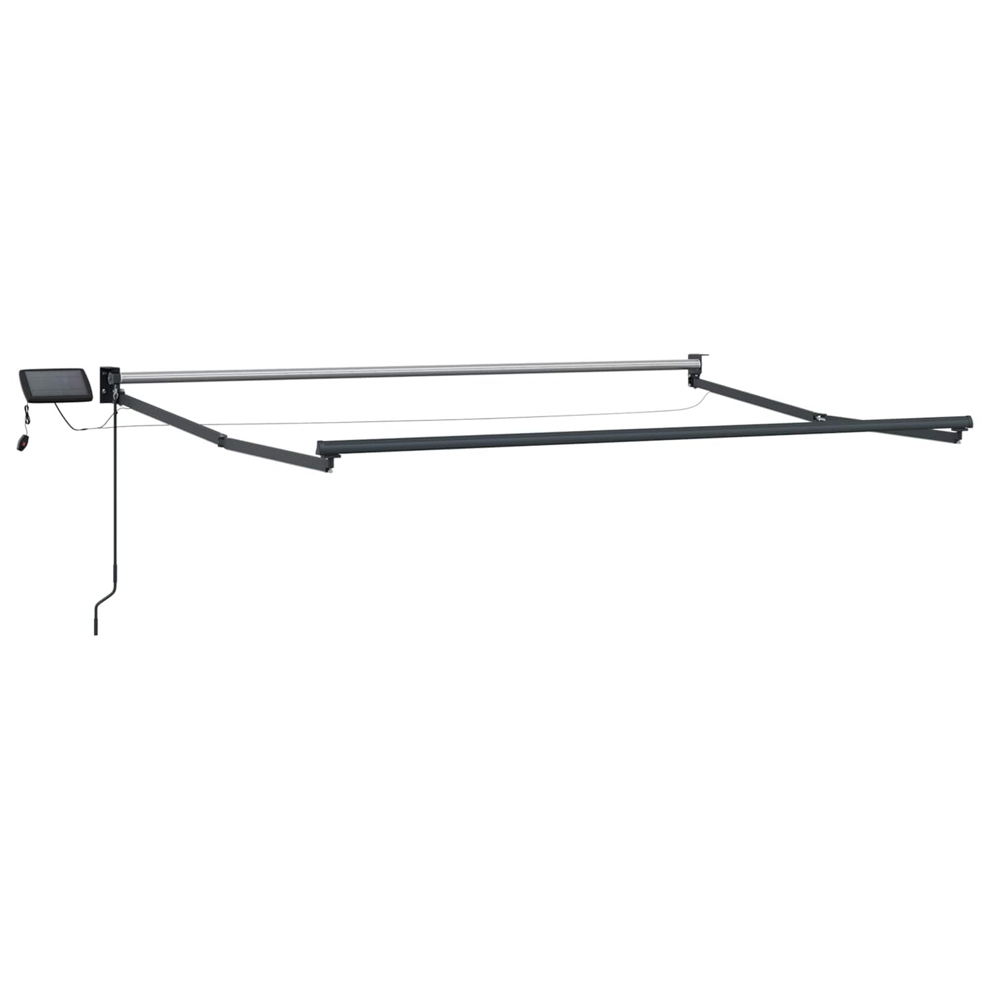 Manual Retractable Awning with LEDs Light Grey and White