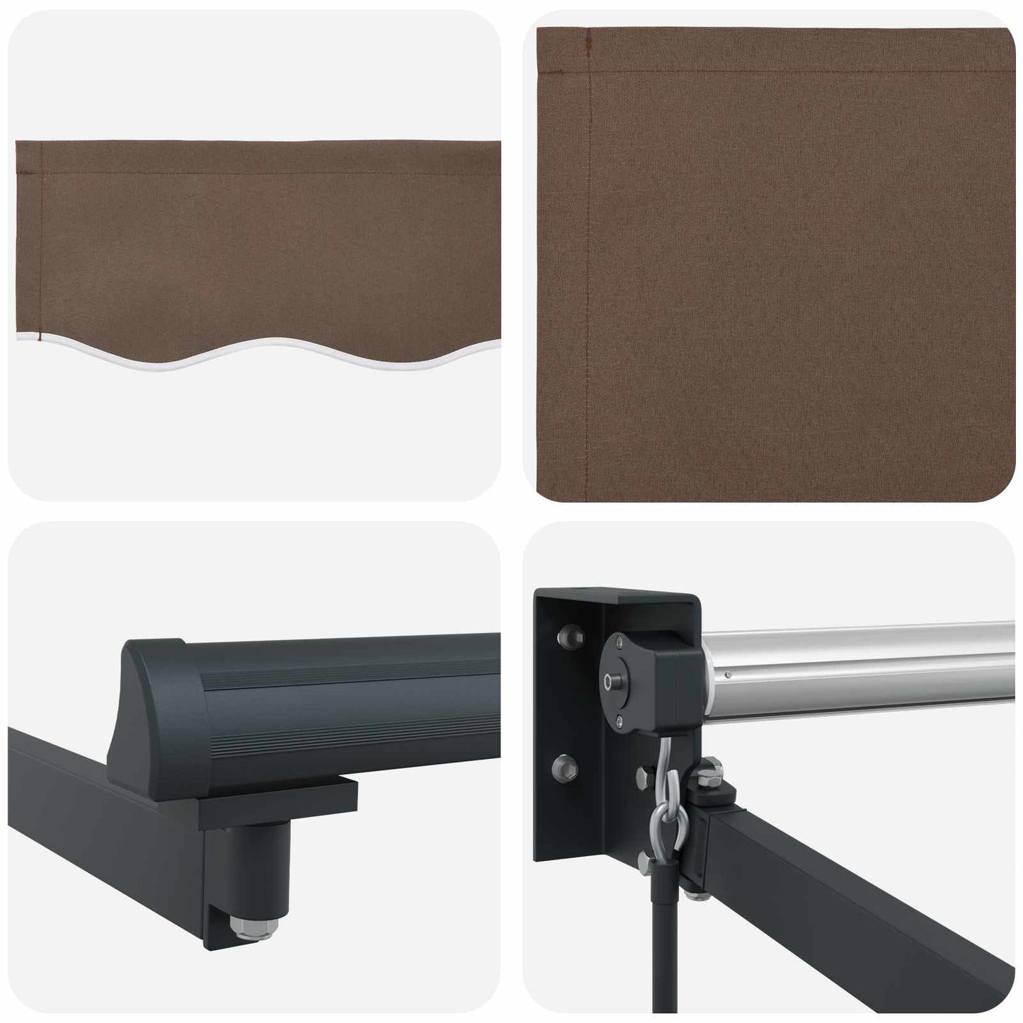 Manual Retractable Awning with LEDs Taupe