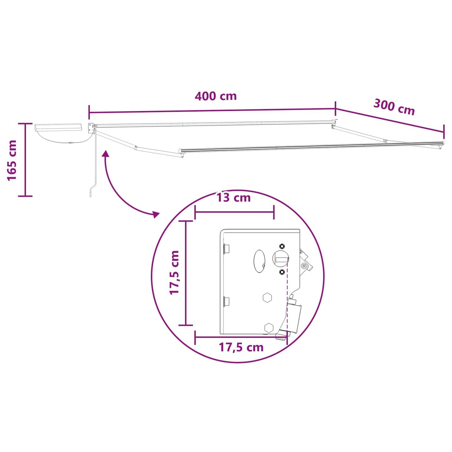Electric Retractable Awning Sand 4 x 3 m