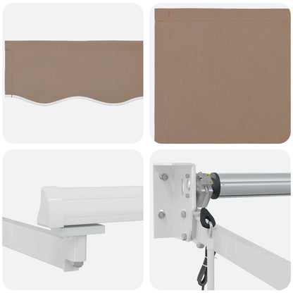 Electric Retractable Awning Taupe 100% Polyester and Aluminium