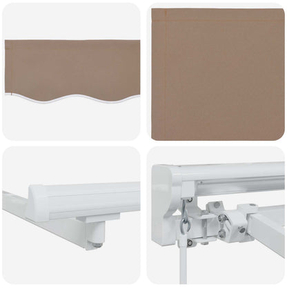 Manual Awning Frame with LEDs Taupe 4 x 3 m