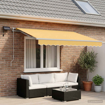 Retractable Awning Sand 400 x 350 cm Fabric and Aluminium