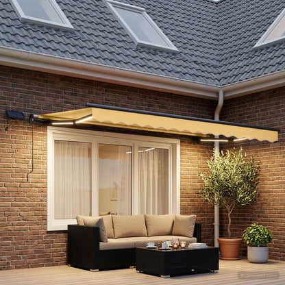 Retractable Awning Sand 400 x 350 cm Fabric and Aluminium