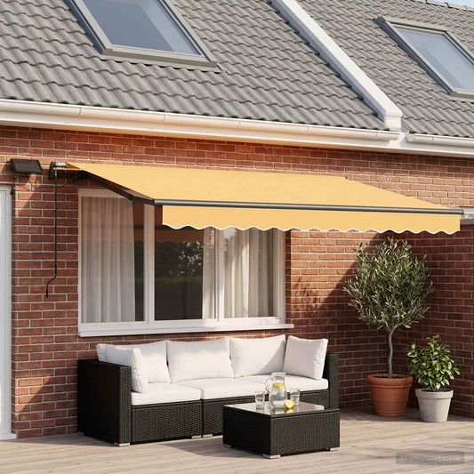 Retractable Awning Sand 400 x 350 cm Fabric and Aluminium
