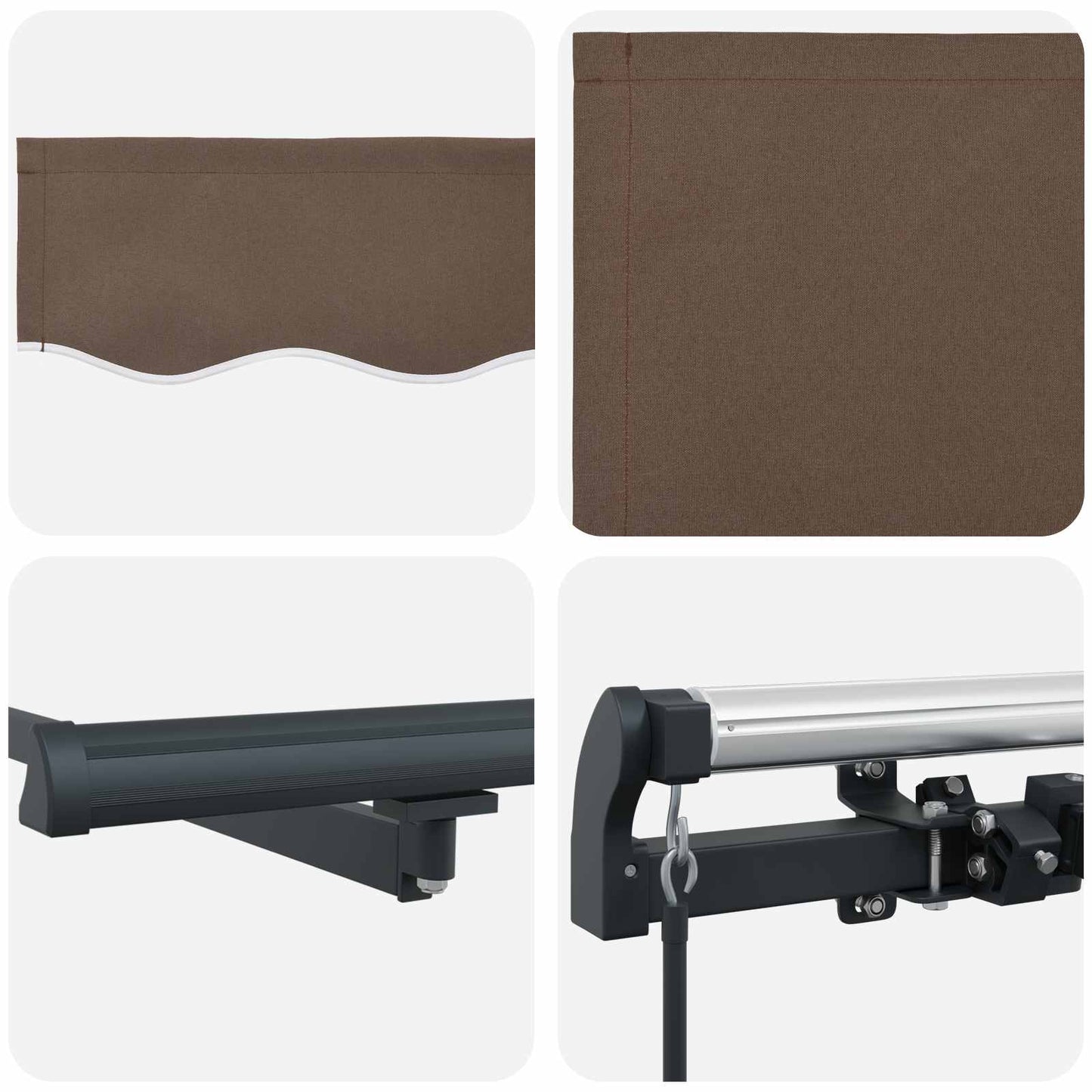 Retractable Awning Taupe 400 x 350 cm Fabric and Aluminium