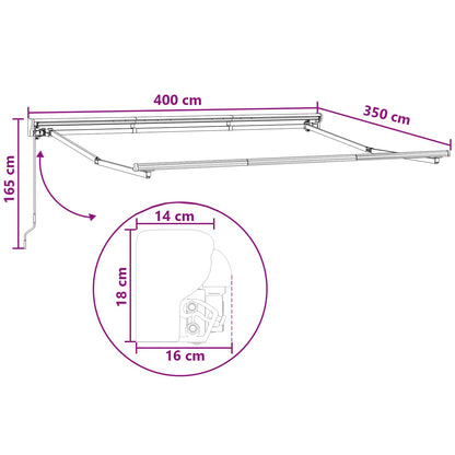 Manual Retractable Awning Taupe 4 x 3.5 m
