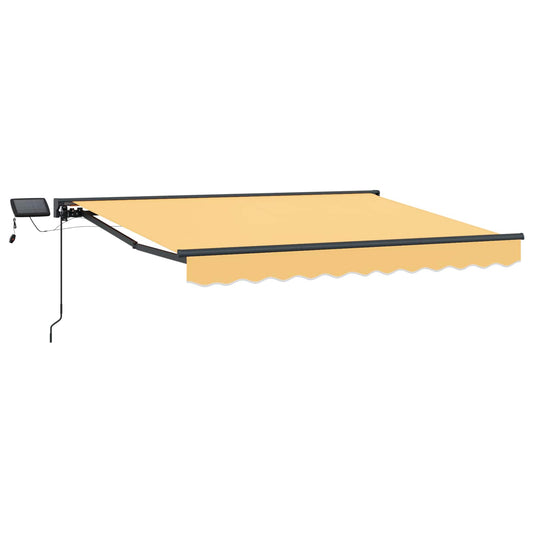 Manual Awning Frame with LEDs Sand 4 x 3.5 m