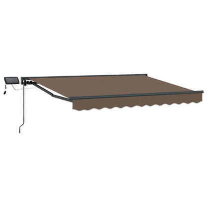 Manual Awning Frame with LEDs Taupe 4 x 3.5 m
