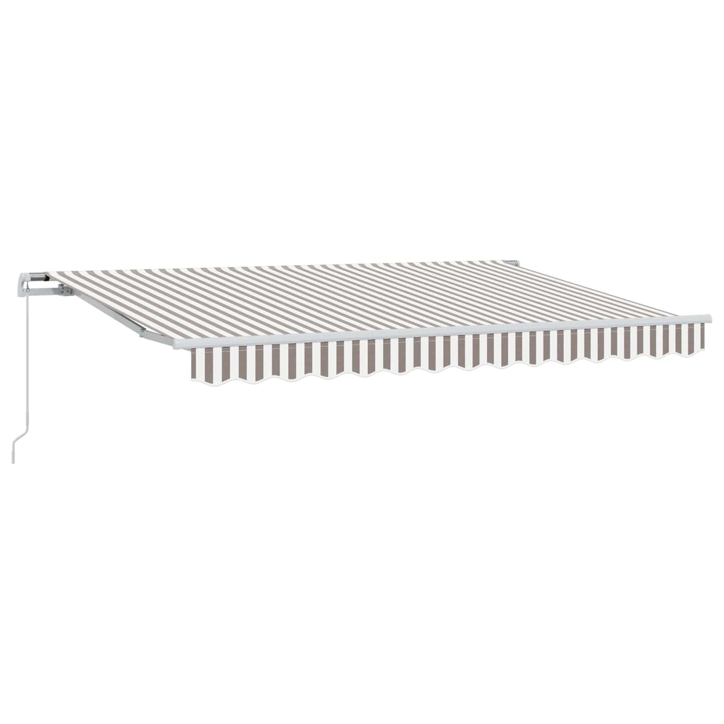 Retractable Awning Light Grey and White 4.5 x 3 m