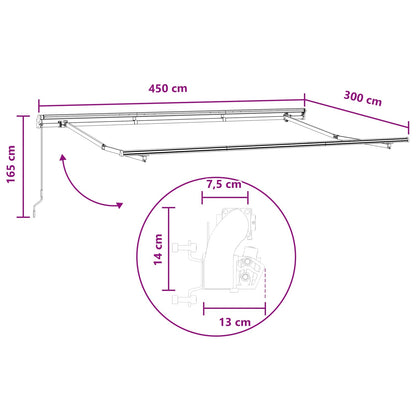 Retractable Awning Taupe 4.5 x 3 m 100% Polyester and Aluminium