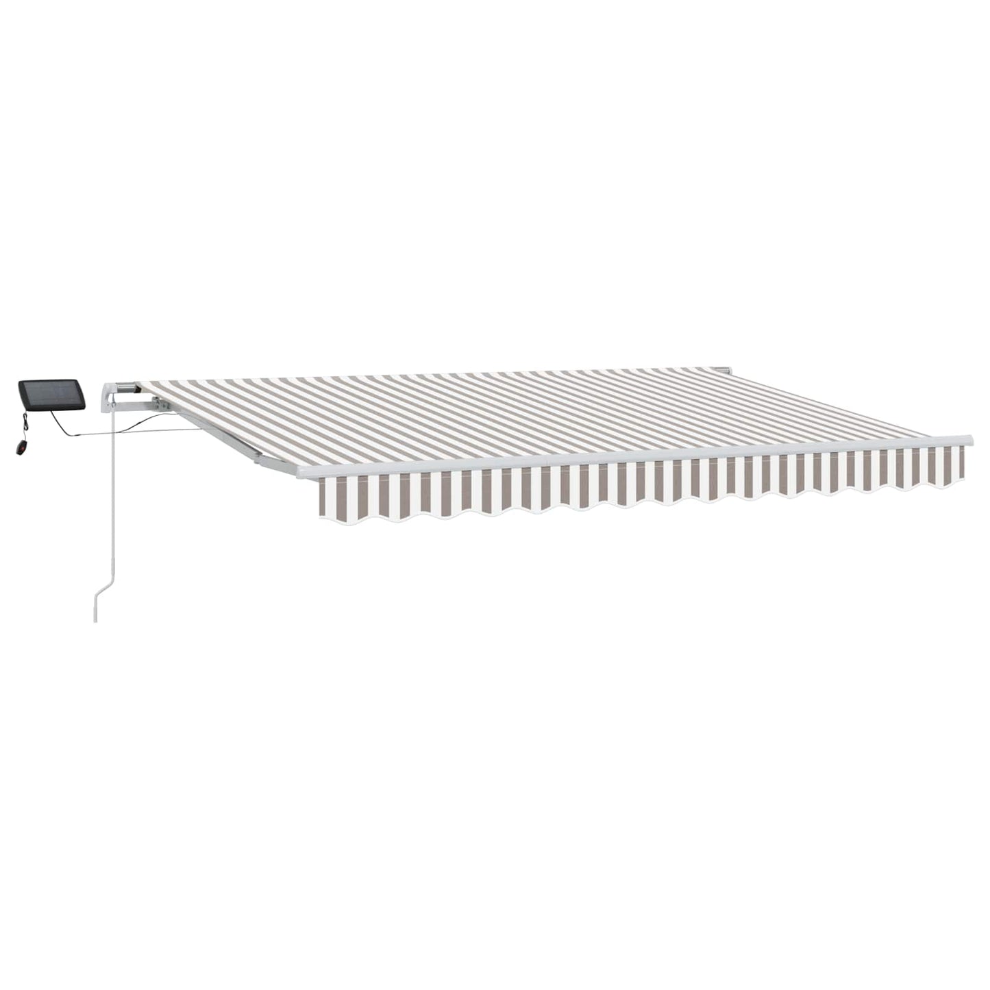Retractable Awning Light Grey and White 450 x 300 cm