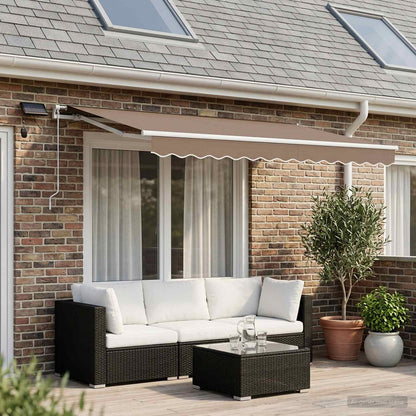Retractable Awning Taupe 450 x 300 cm Fabric and Aluminium